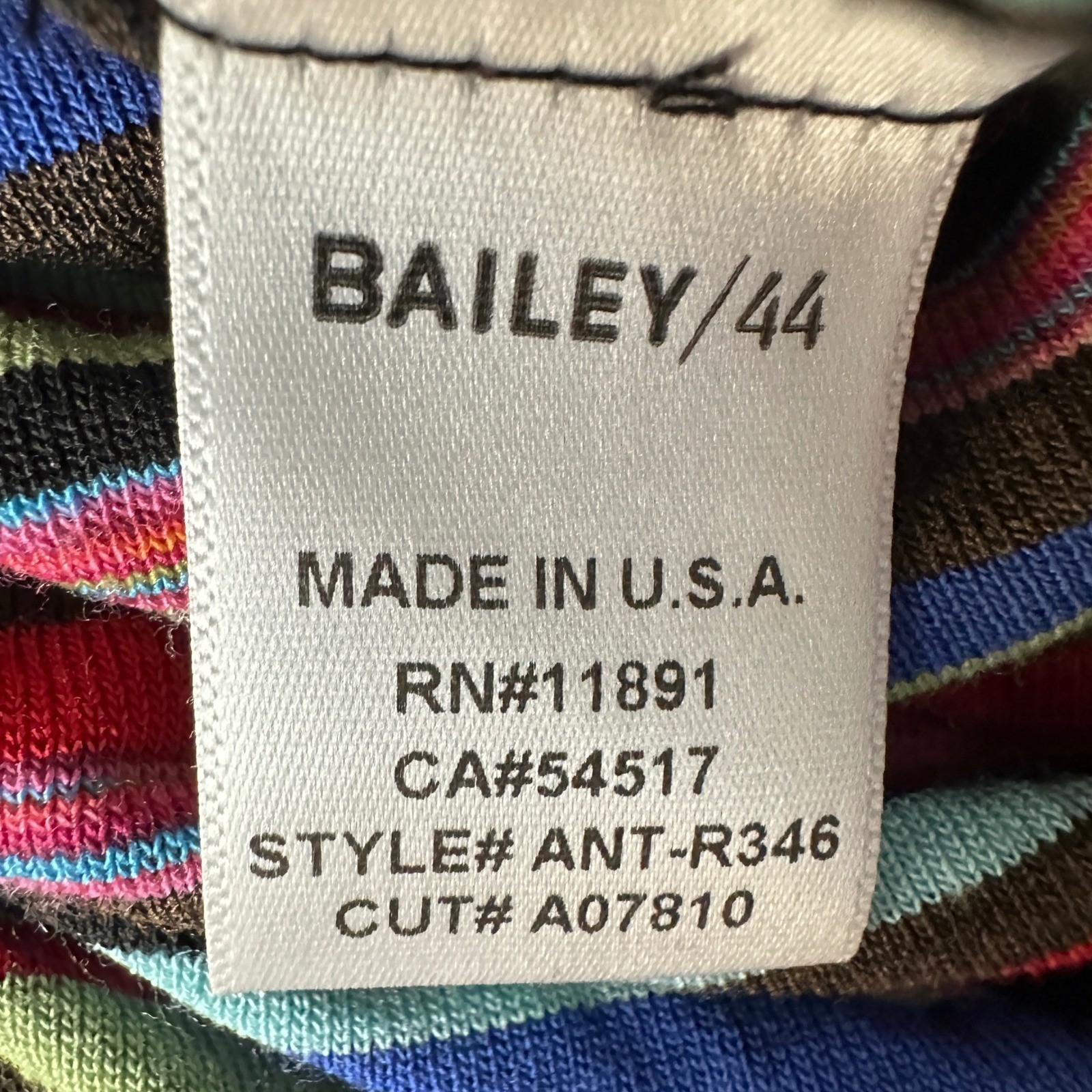 Bailey/44 Women’s Large Maxi Dress Multicolor Striped Ruched ANT-R346 USA