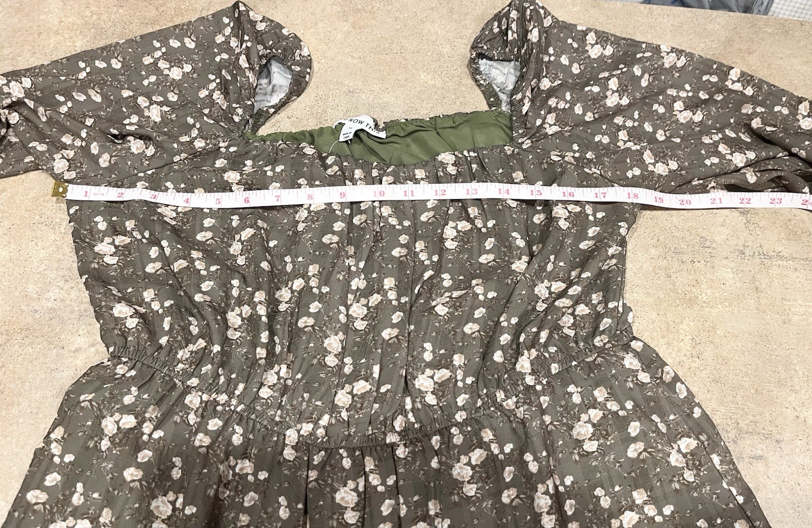 And Now This Trendy Plus Size Peasant Mini Dress – 1X – Oregano- NWT -$54 Retail