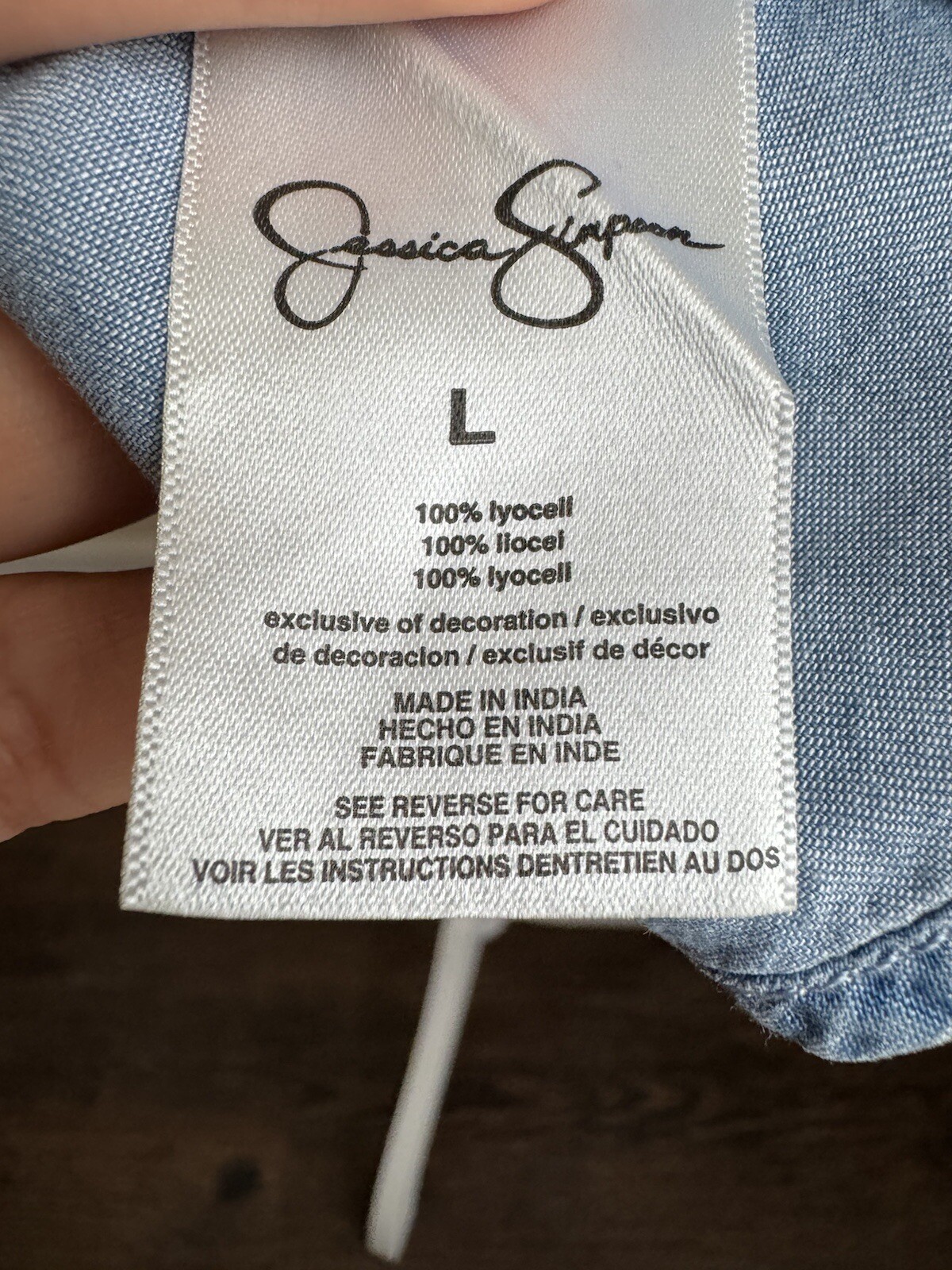 Jessica Simpson Denim Chambray Cold Shoulder Dress Size Large