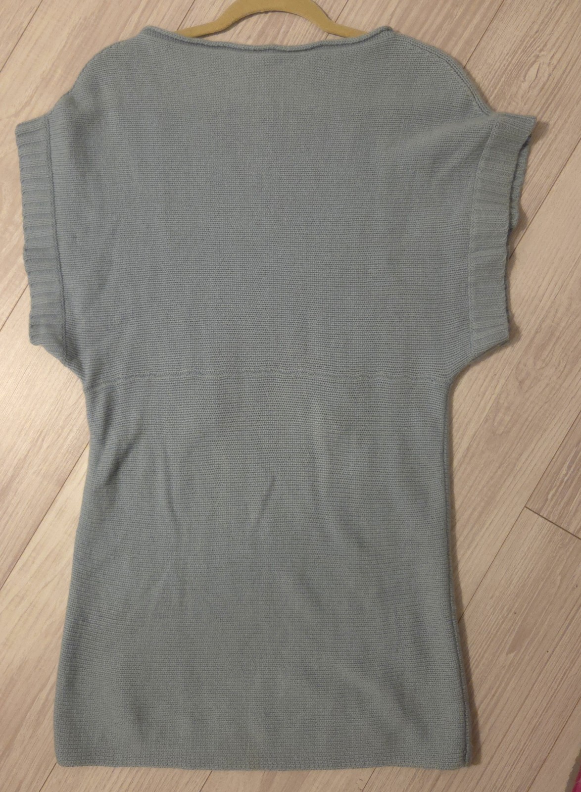 Marilyn Moore Cashmere Blend Mini Sweater Dress Sleeveless Size Small Pale Blue