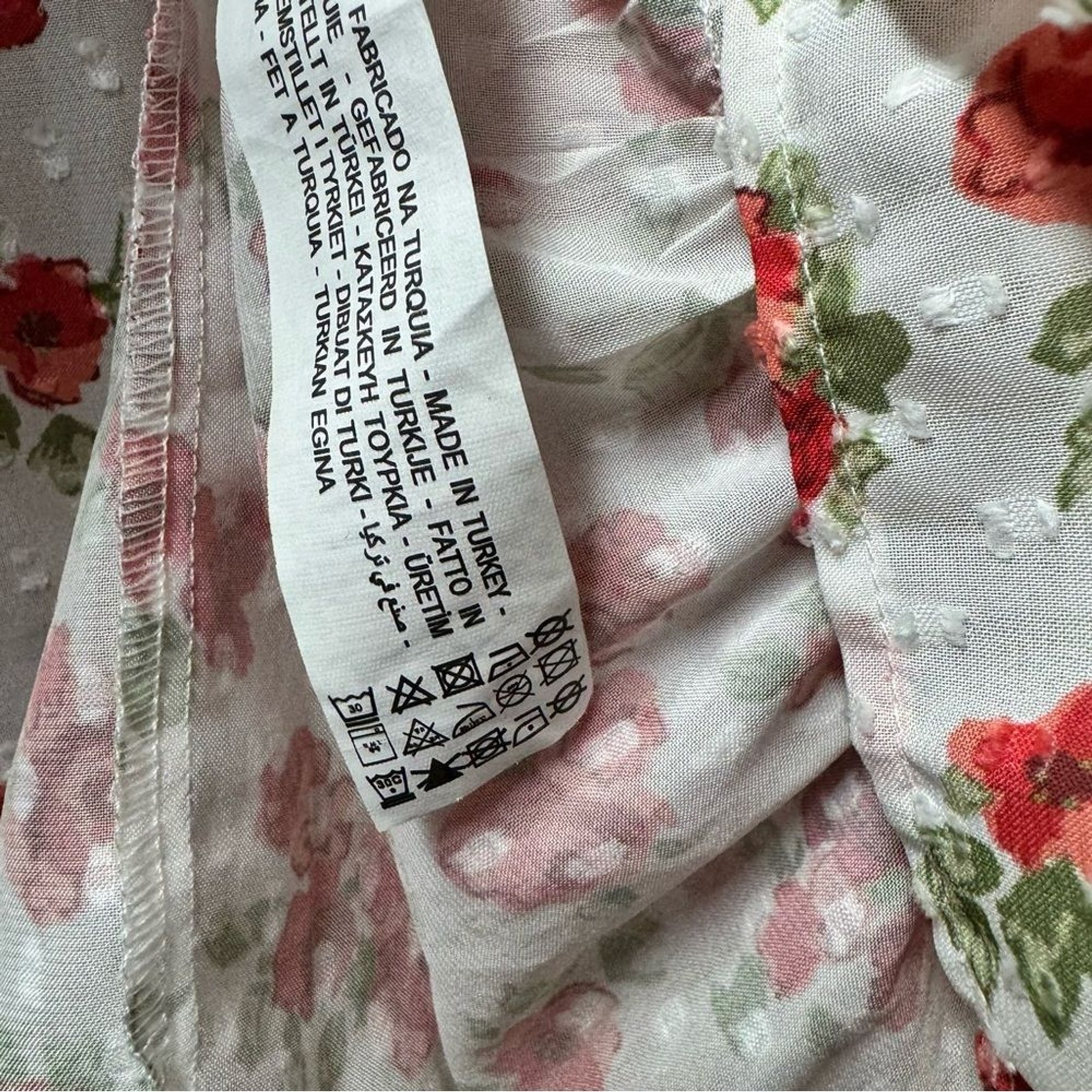 Zara Sleeveless Ruffle Swiss Dot Floral Print Long Midi Dress White Large L