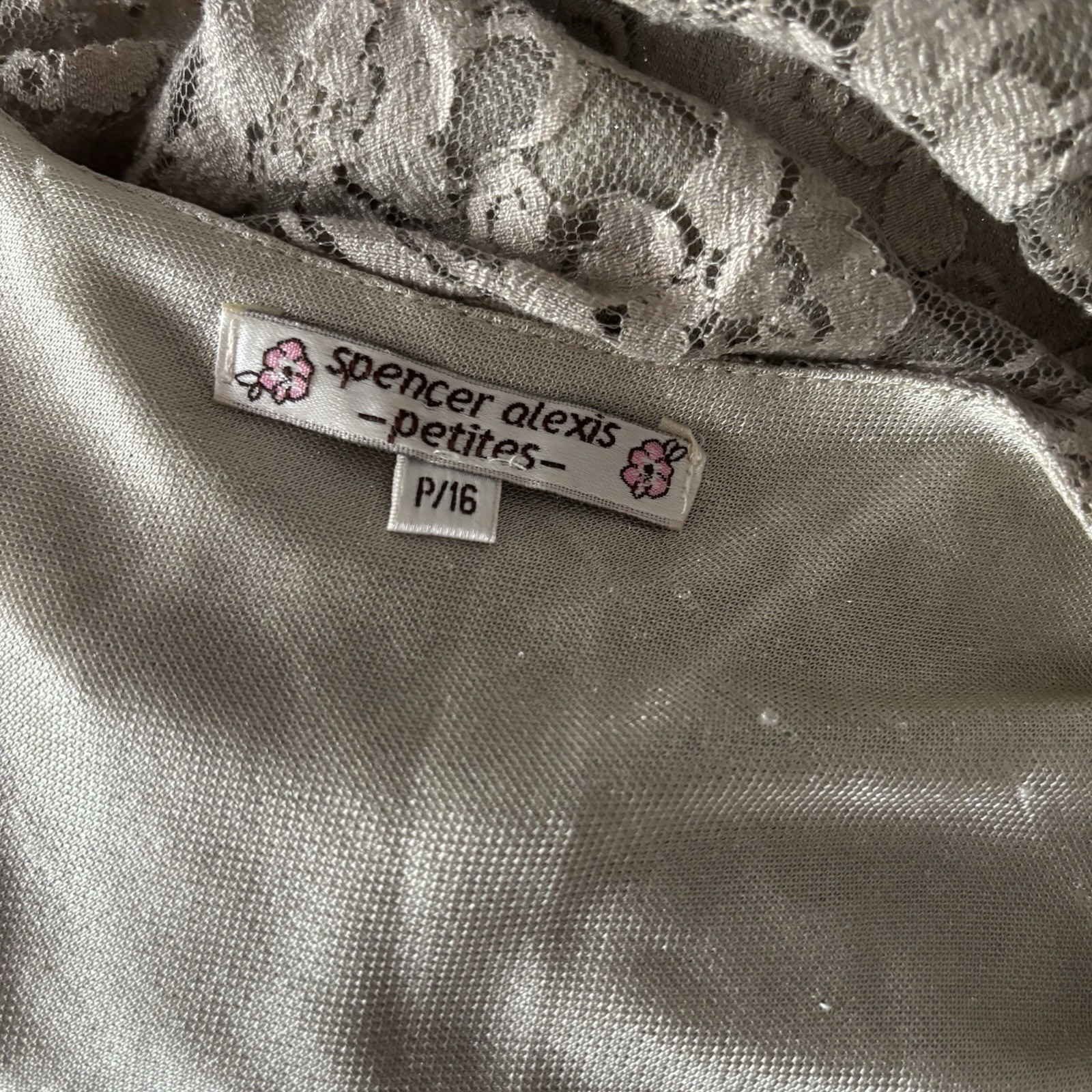 VTG Spencer Alexis Full Lace Metallic Romance Whimsy Silk Blend Formal Gown 2XLP
