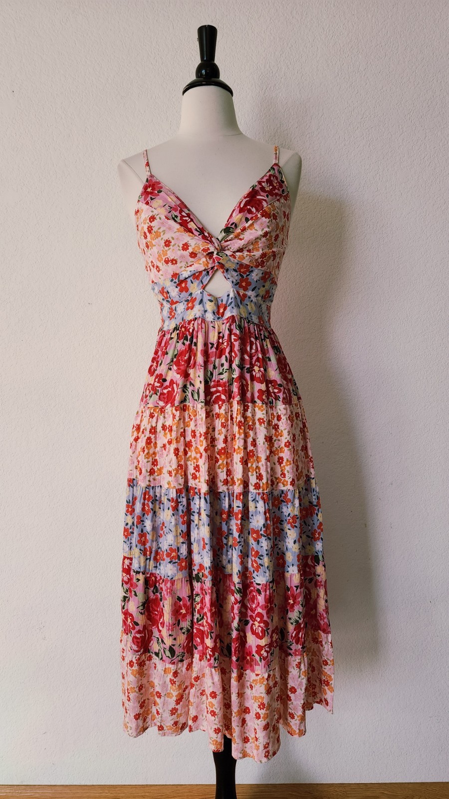 New Midi Dress Size Small Pink Floral Wedding Coquette Garden Brunch