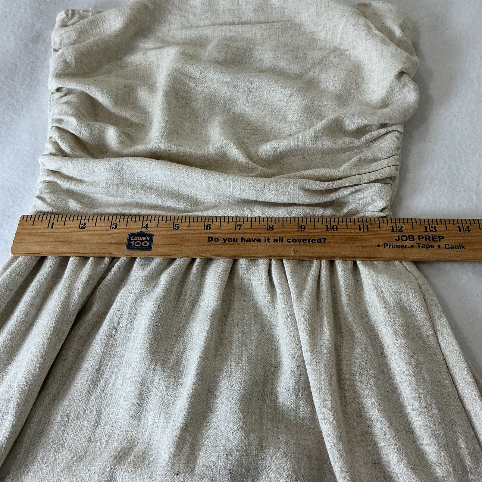 Linen Blend Midi Strapless Dress Pockets Sz S NWT Windsor Capsule Minimalist