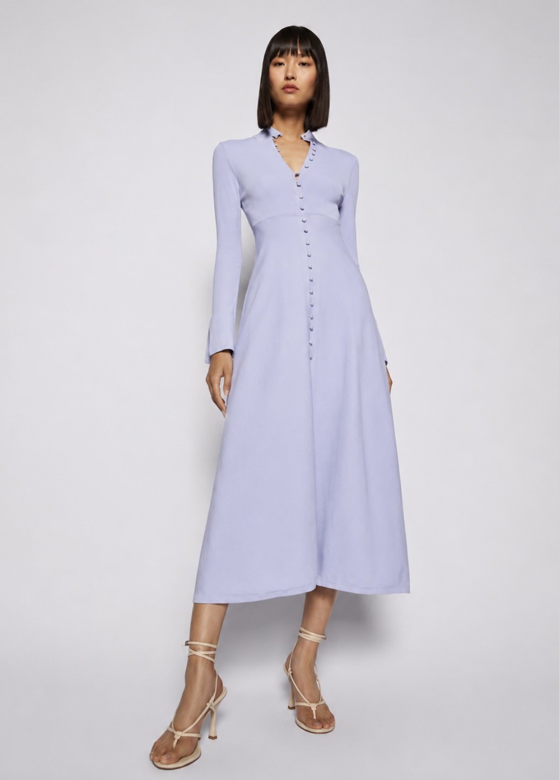 Scanlan Theodore Size M Button Polo Dress in Lilac RRP$650