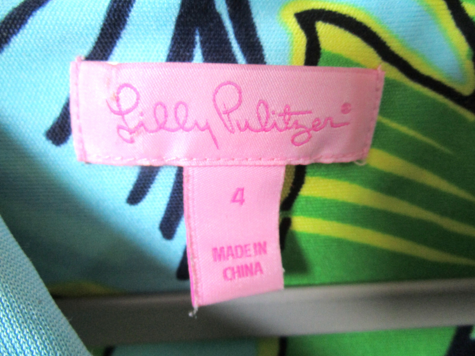Lilly Pulitzer 100% Silk Half Button Tropical Leaf Print Dress 3/4 Sleeves Sz 4