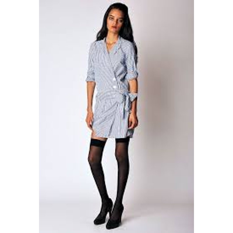 Organic by John Patrick Spring 2010 Striped Wrap Shirt Dress