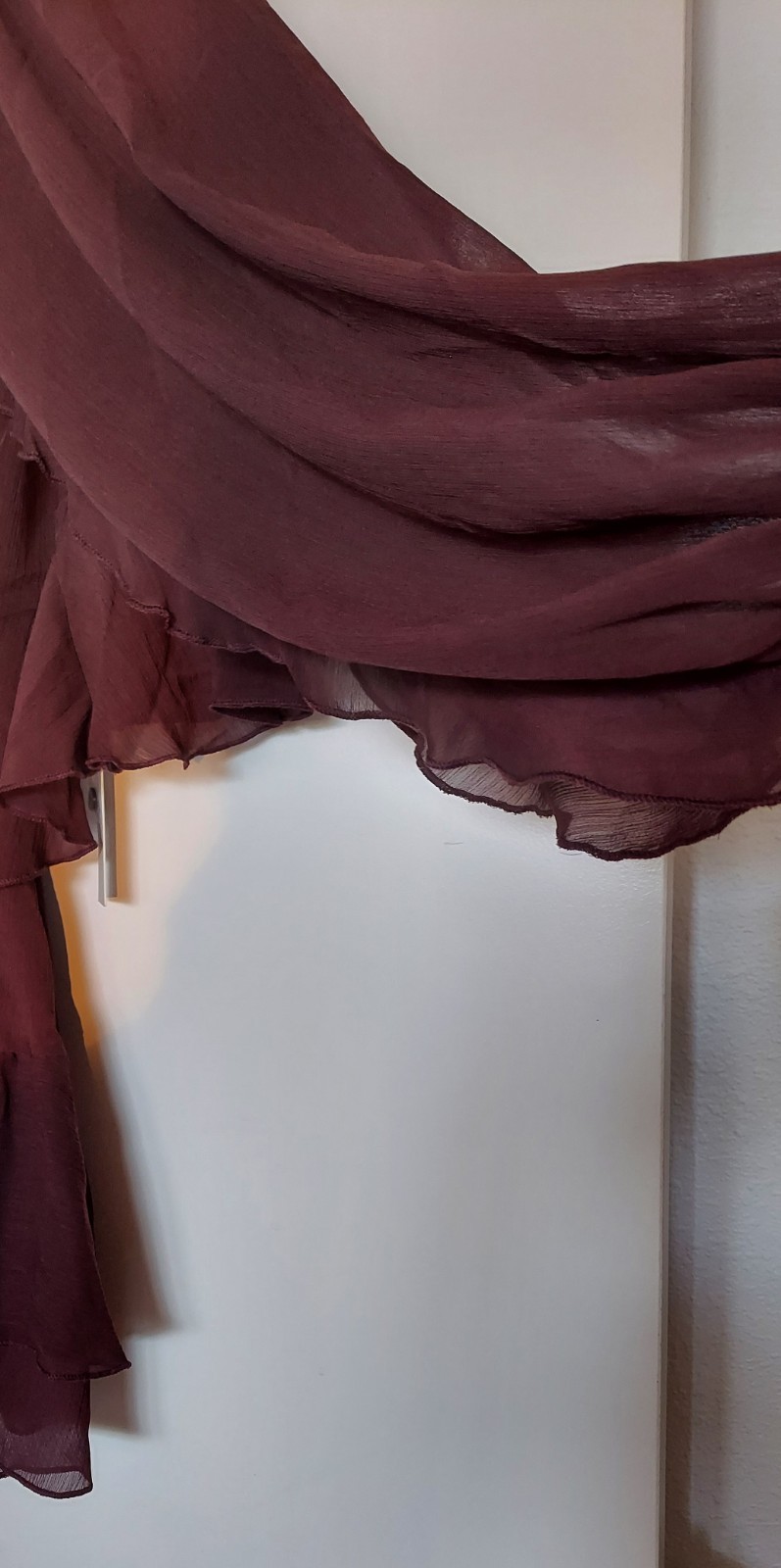 Commense M Brown Tiered Ruffle Chiffon Mini Dress With Ruffle Cape Top