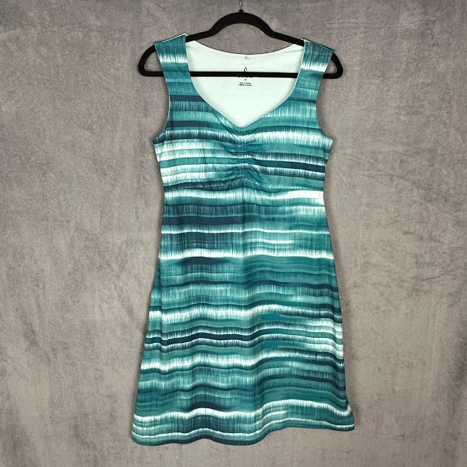 Prana Dress Womens Medium Green Sunset Viana Tank Outdoor Granola Hiking Comfort