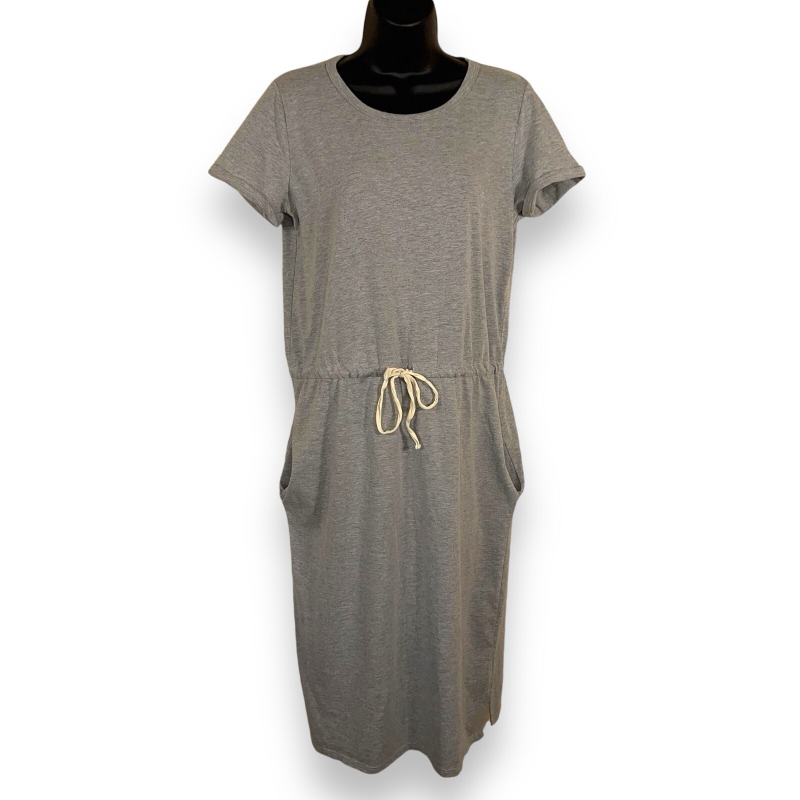 LARGE 7TH RAY LIGHT GREY TSHIRT DRESS SHORT SLEEVE CASUAL STRETCH