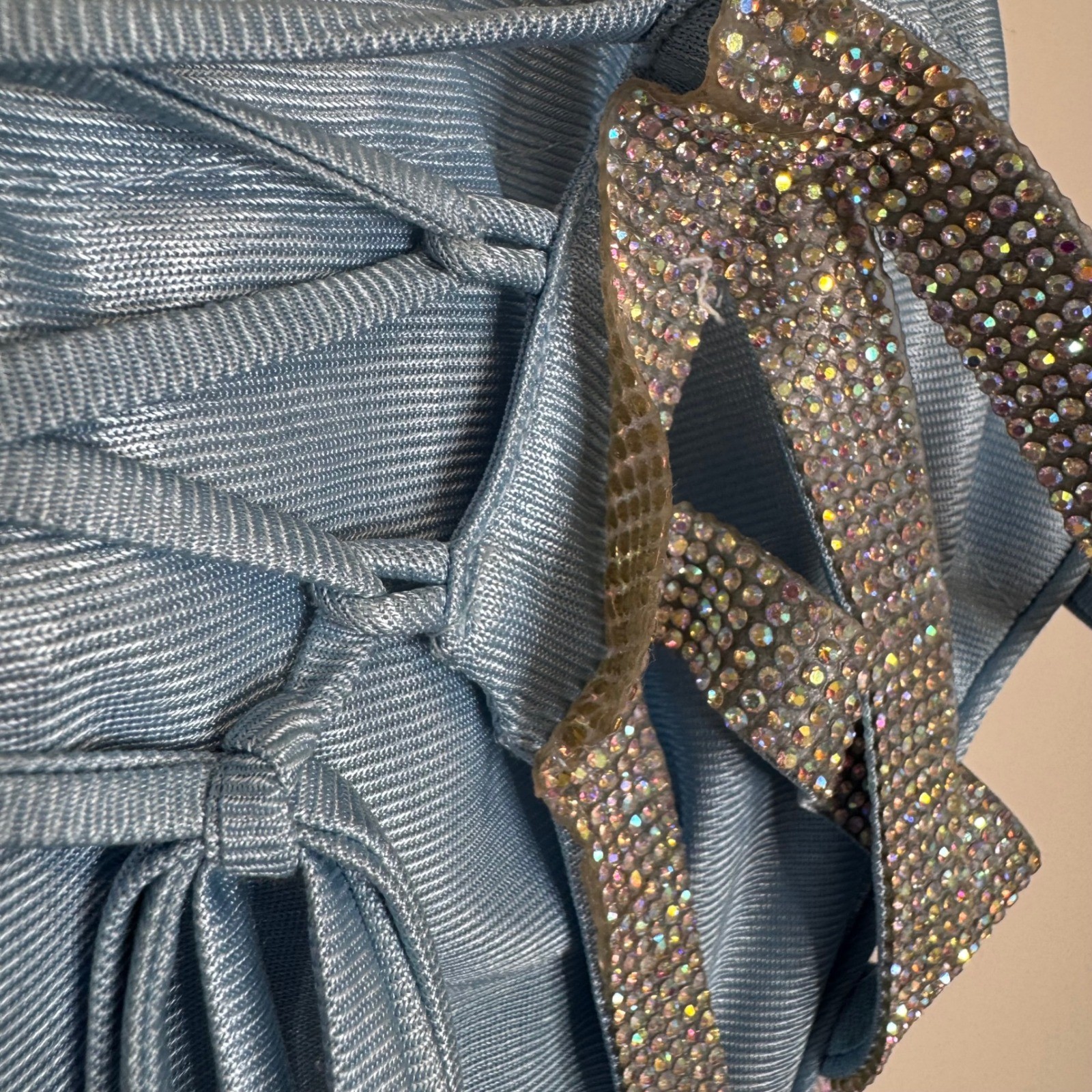 Alyce Paris Iridescent Sequin Rhinestone Strappy Back Mini Dress HOCO Prom Sz 00