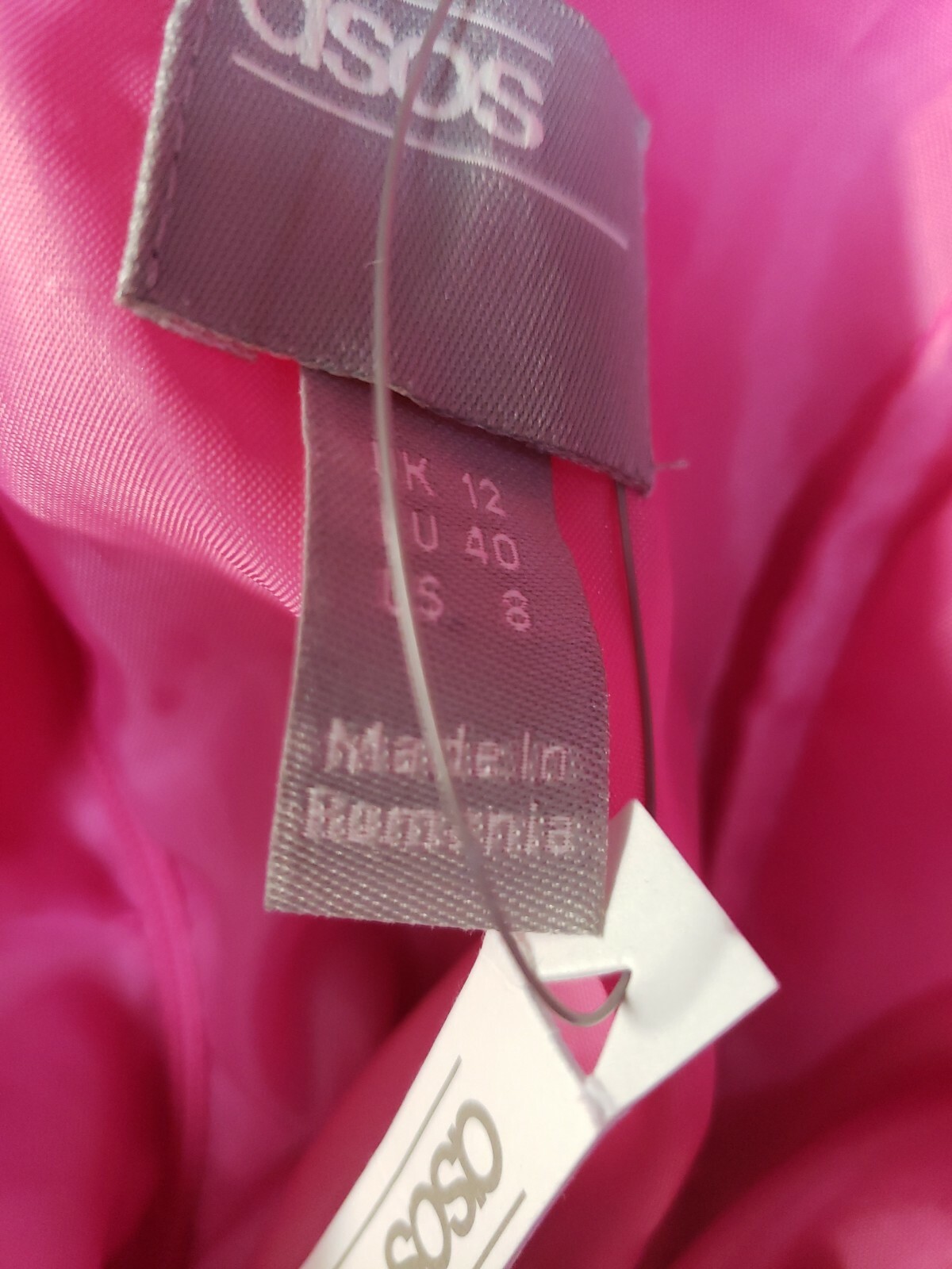 ASOS DESIGN Luxe one shoulder premium satin drape Women mini dress Sz 8 NWT #CB3