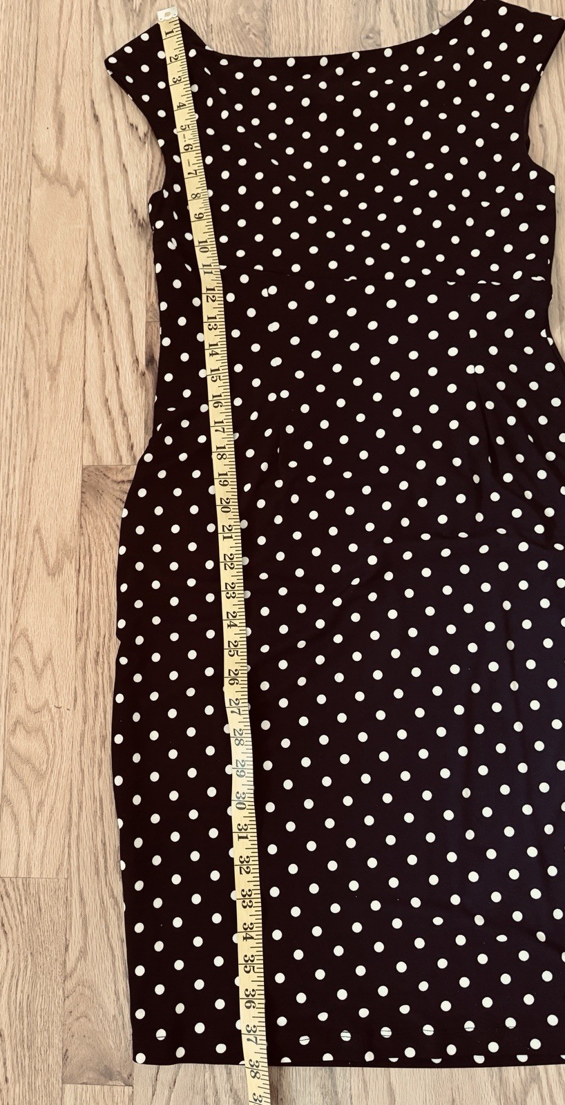 CONNECTED Black White Polka Side Ruched Wrap Boat Neck Knee Length Sheath – 6