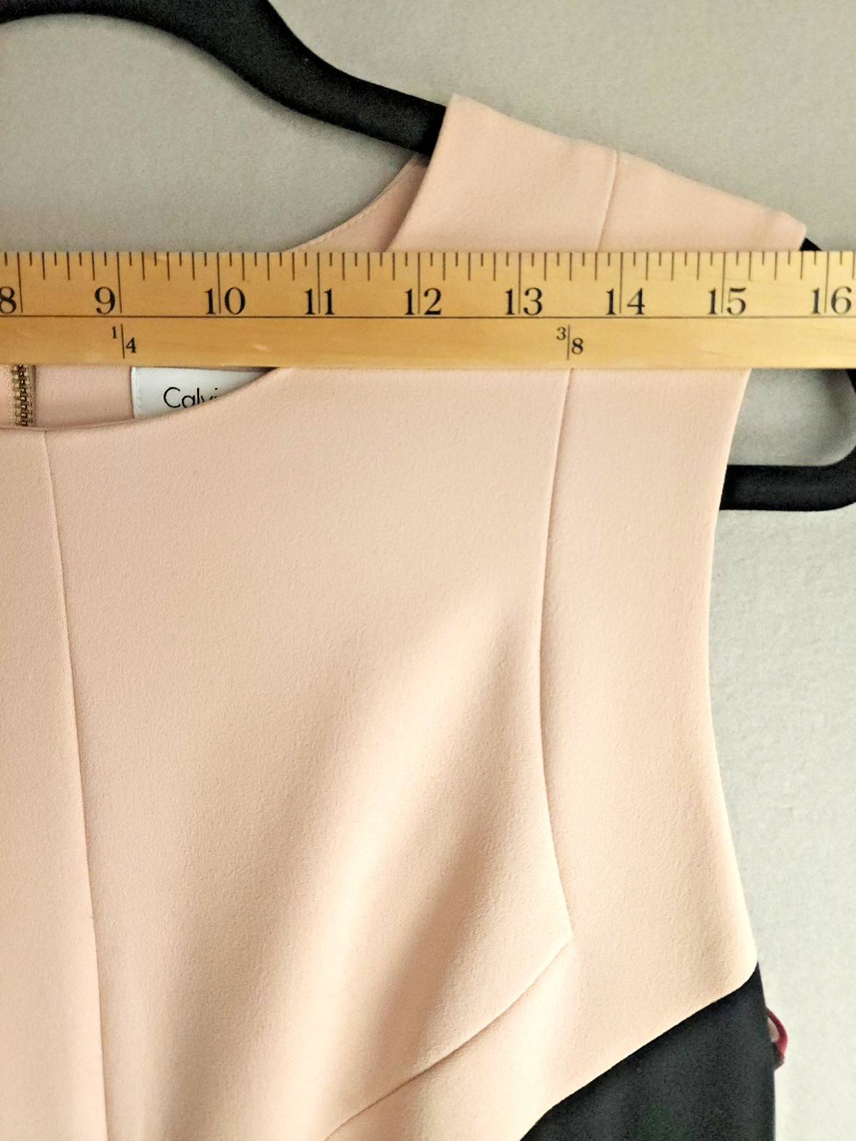 Calvin Klein Sheath Dress Color Block Sleeveless Pink Black Wine Size Missing
