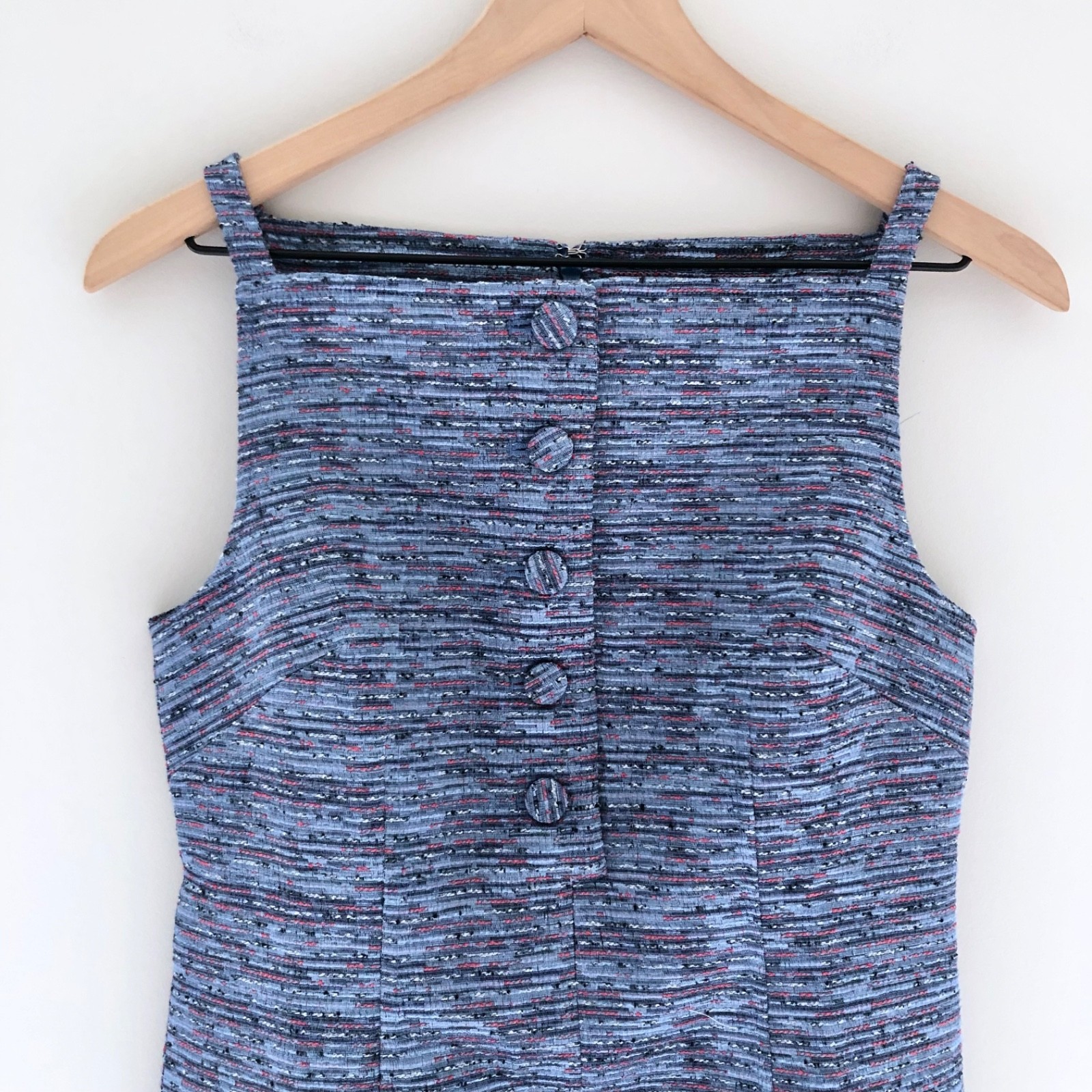 NWT J.Crew Size 4 Mini Sheath Dress in Tweed Blue Ocean Sunset