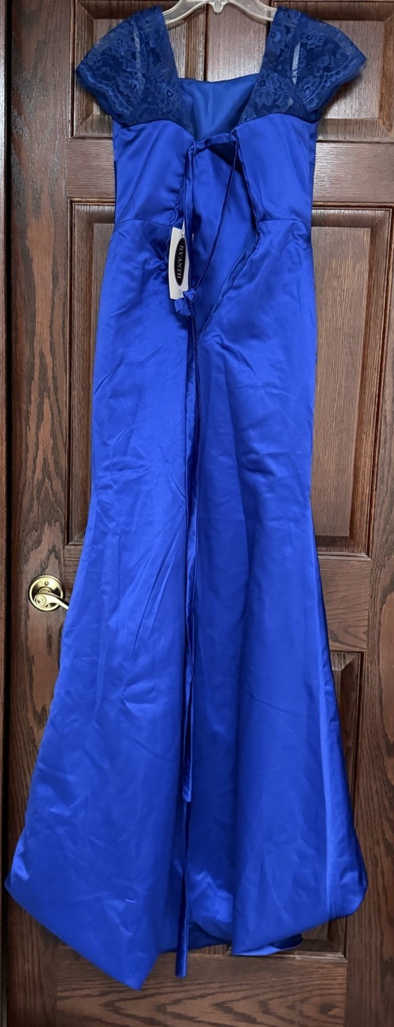 Ryanth Royal Blue Satin Mermaid Elegant Size 2 XS Formal Evening Gown Corset NWT