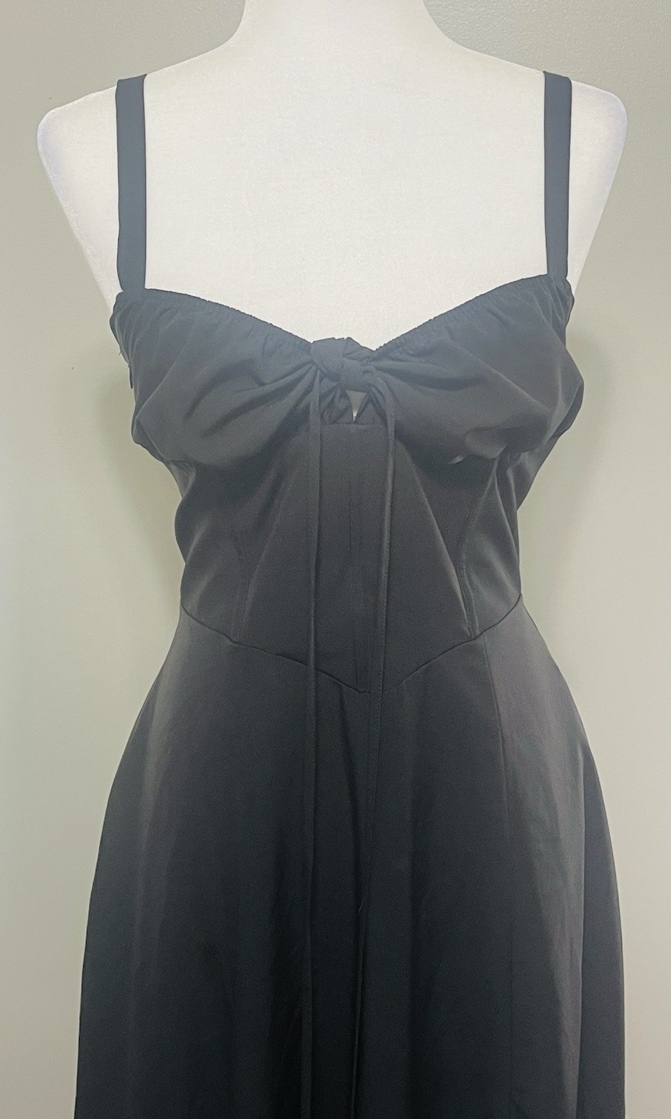 Black Whimsigoth Bustier Lace up Back Sleeveless Maxi Dress Medium Corset Event