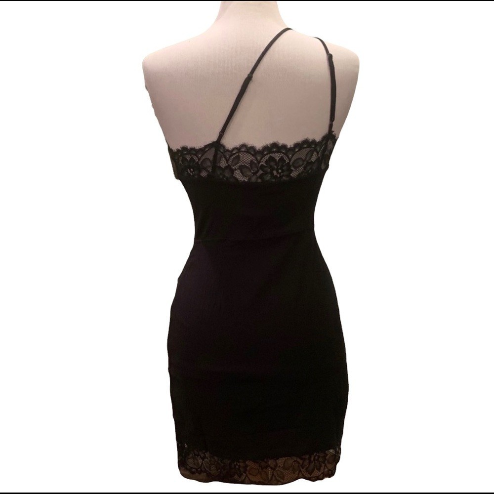 NWT Free People Premonitions Bodycon Dress Small Black LBD Mini Fitted Lace