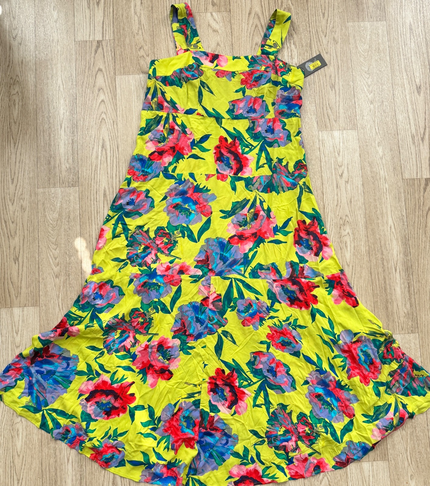NWT Vince Camuto Floral Maxi Tiered Dress with Smocked Back, Size 1X