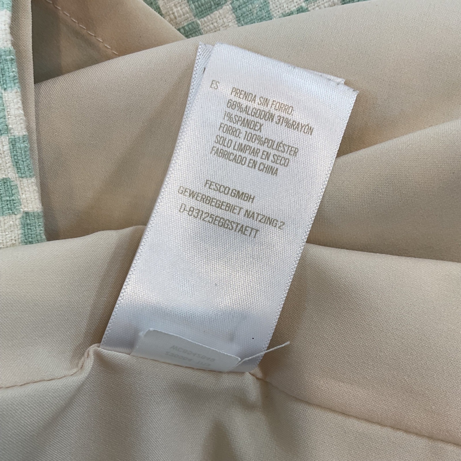Fossil Womens Sage Green Checkered Sleeveless Shift Dress Size L Cotton Blend