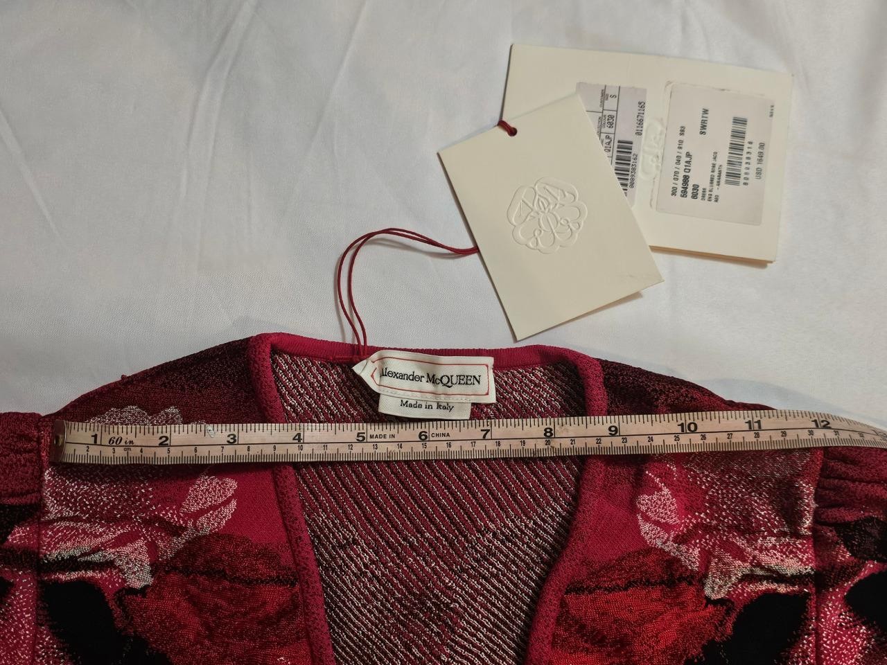 Alexander McQueen NWT Blurred Rose Jacquard Silk Dress Amaranth Red – S – $1600