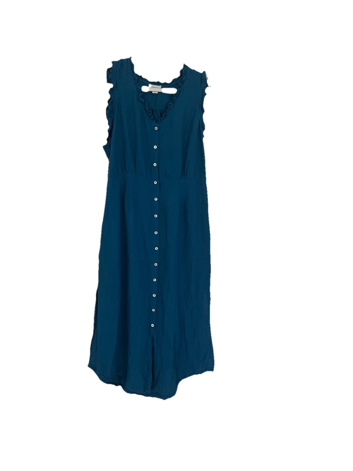 Sundance Women’s Viscose Linen Sleeveless Button-front Midi Dress Pockets Size S