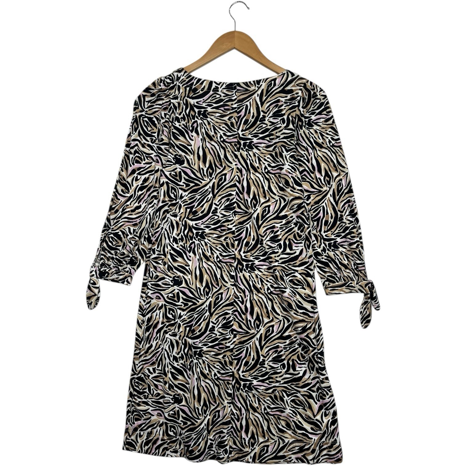 Lilly Pulitzer Dress Womens Extra Small Black Tropical Animal Print Boho Casual