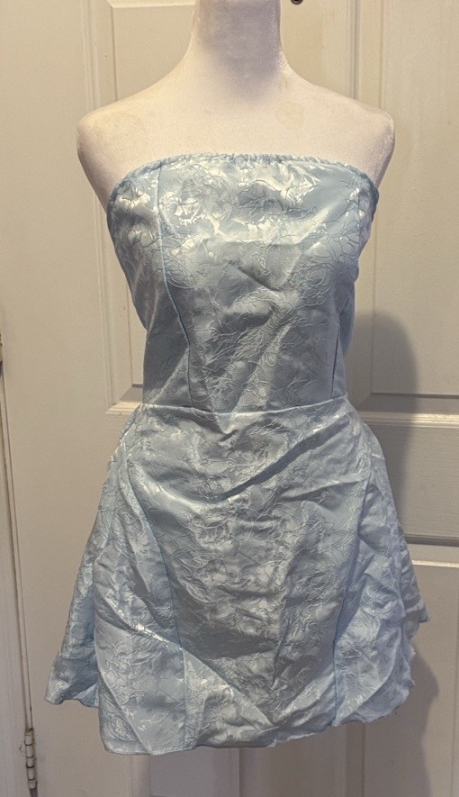 Strapless Dress Removable Back Bow 36-34-38 27” Length Size 10 Large Orig $44