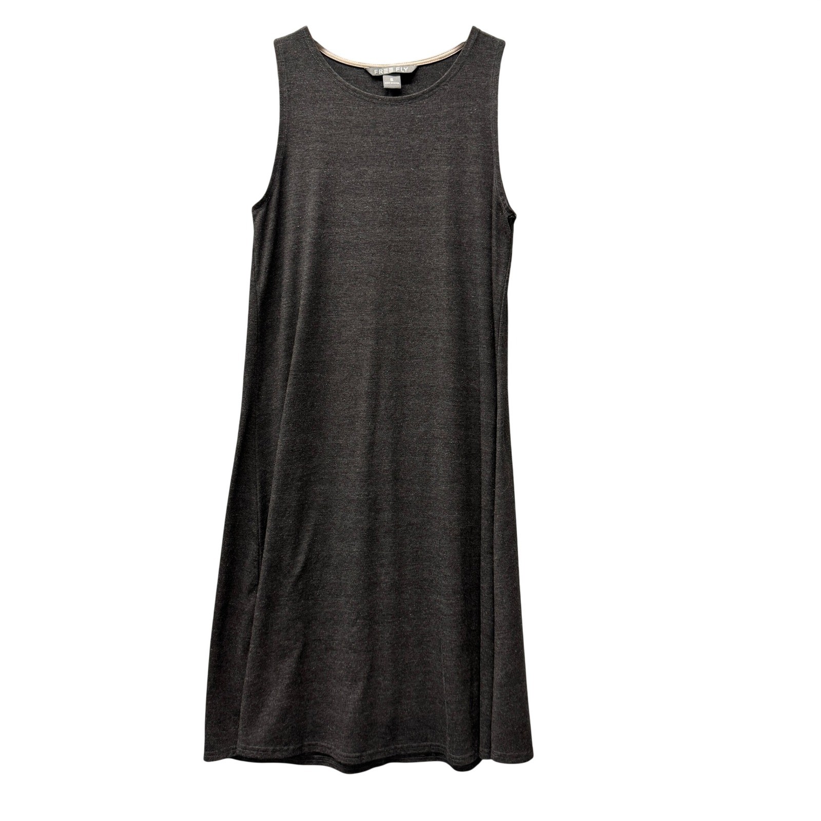 Free Fly Dress Womens Small Bamboo Tank Swing Dress Charcoal Gray Lagenlook
