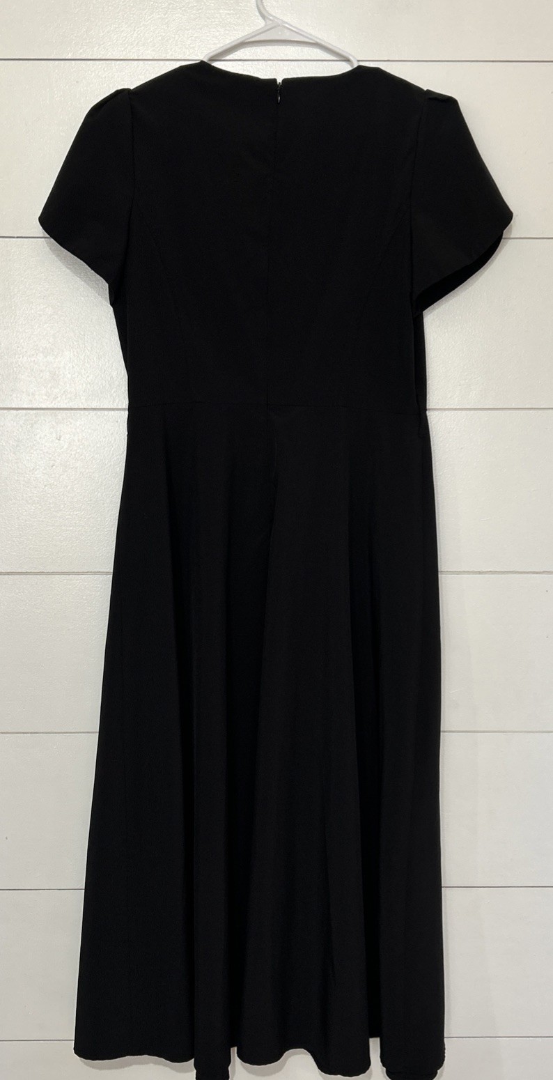 Calvin Klein Sheath Black Dress Unique Tulip Sleeve Size 10 Little Black Dress
