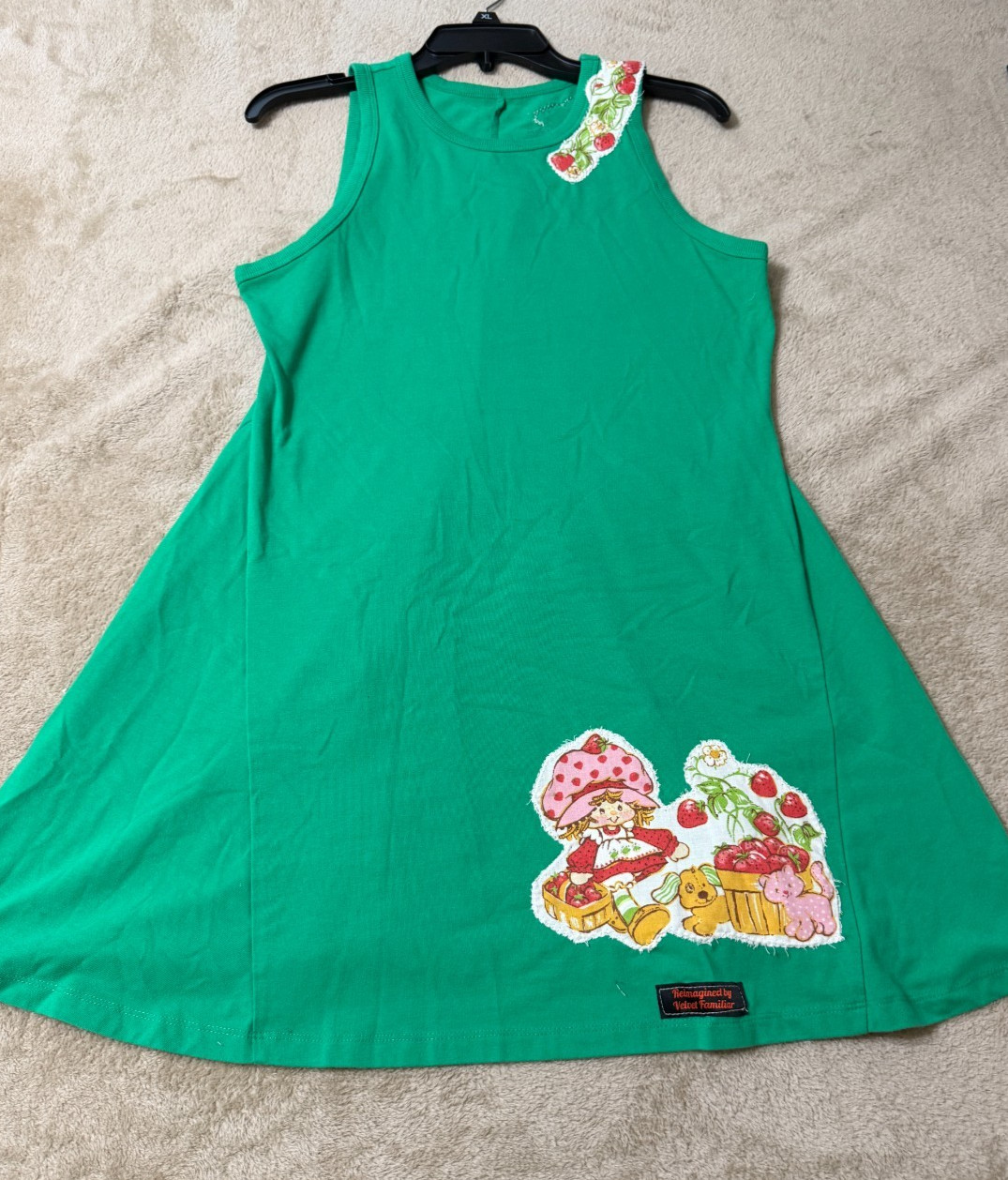Strawberry Shortcake Upcycled Green Dress Women’s M – Velvet Familiar