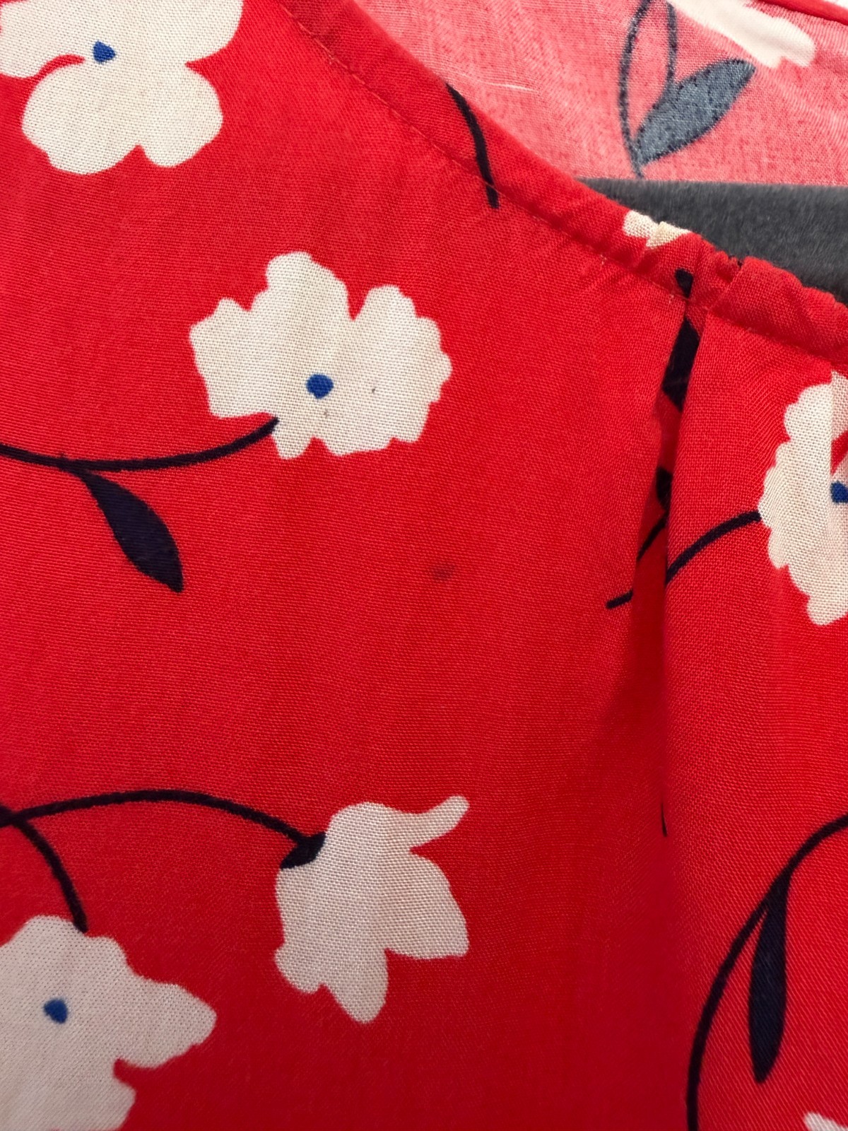 J.Crew Re-Imagined Red Floral Tiered Midi Dress XL Puff Sleeve 100% Viscose