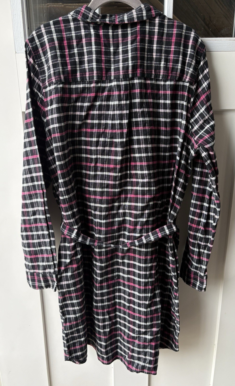 Goodthreads Women’s Brushed Flannel Relaxed-Fit Belted Shirt Dress, XL