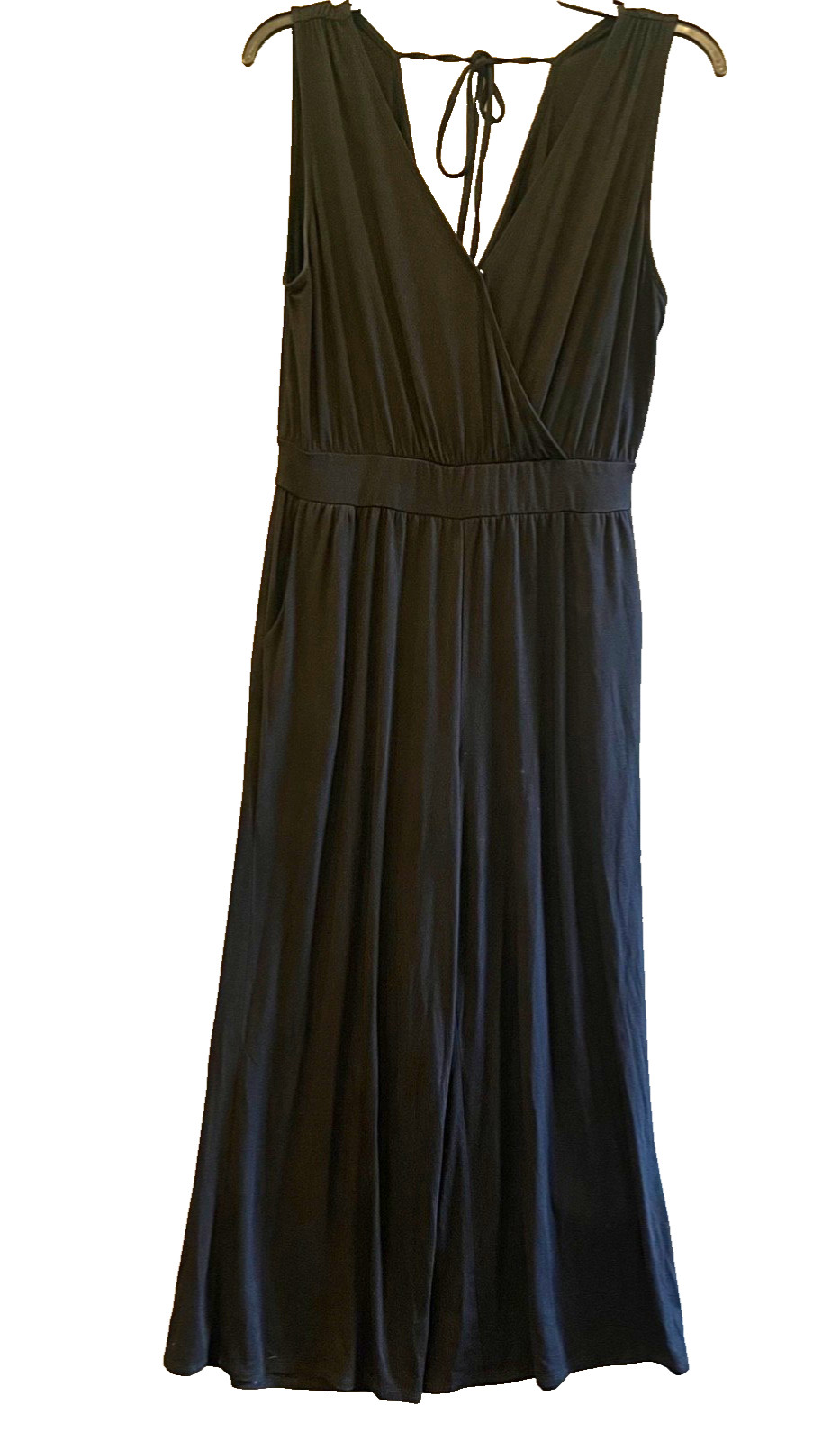 Cato Contour Fit Women’s 14/16 Maxi Split Pant/Dress Stretch Waist Pockets Black