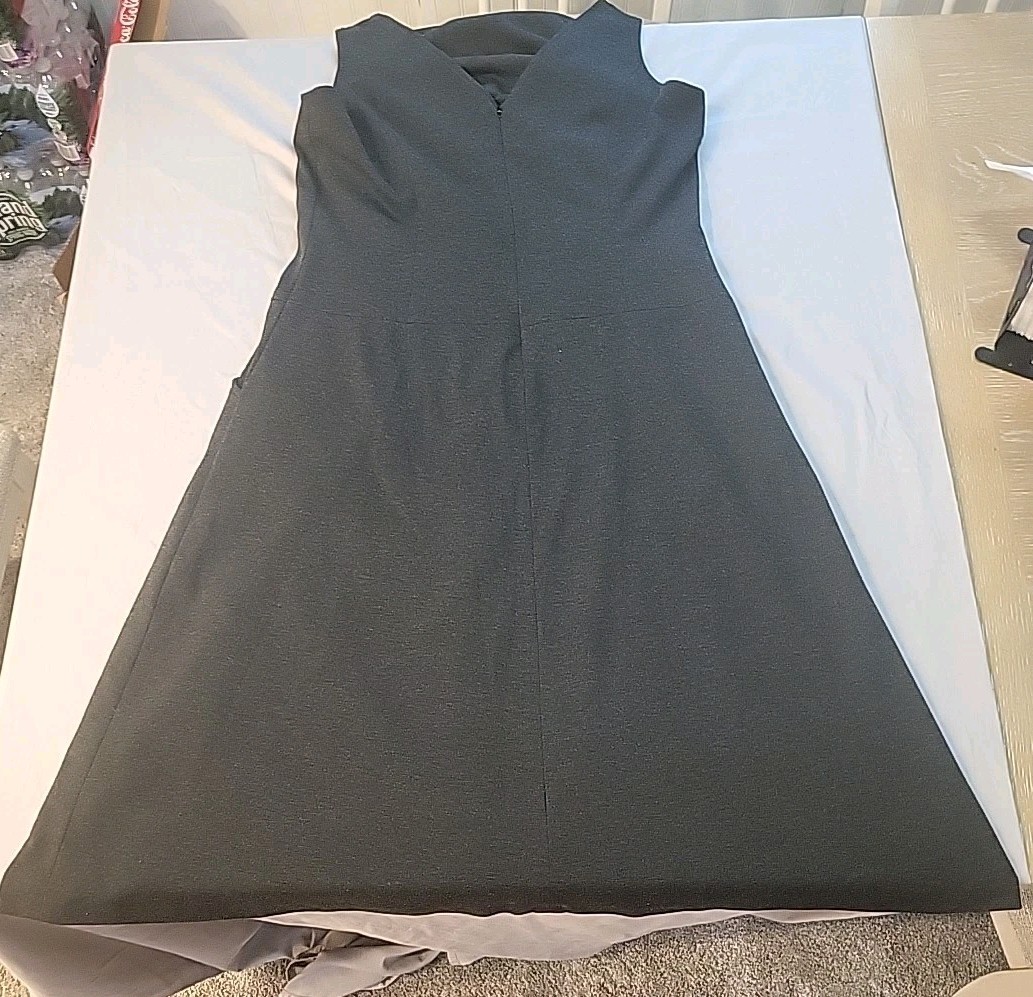 Spiegel Black Sleeveless Pointe Knit Fully Lined Sheath Dress Size 16