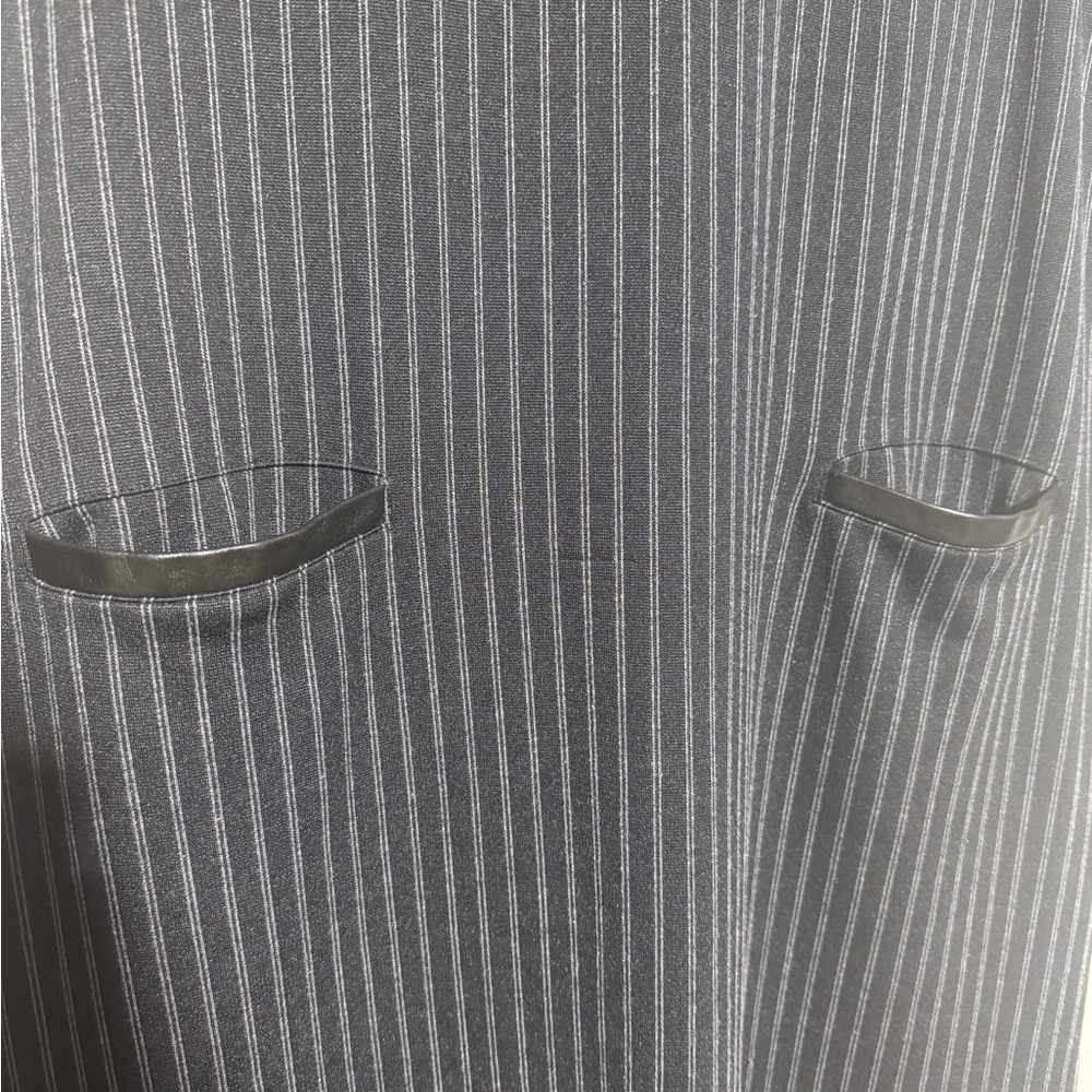 White Stag Y2K Gothic Black Gray Pinstripe Jumper Dress Size L Wednesday Addams