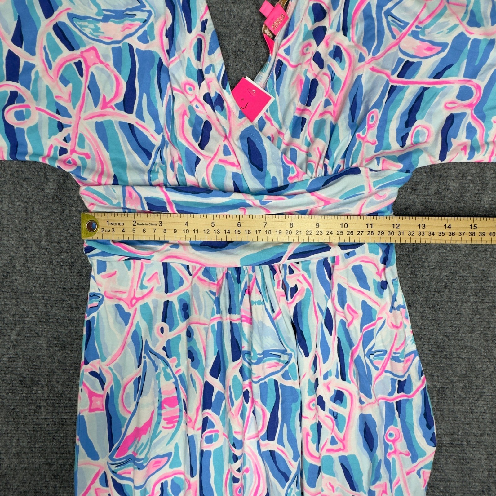 Lilly Pulitzer Parigi Maxi Dress Womens S Blue Pink Reel Nautical Tassel Coastal