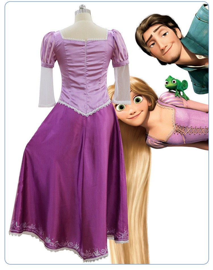 Tangled Rapunzel Princess Costume Fancy Dress Up For Halloween Fairytale Cosplay