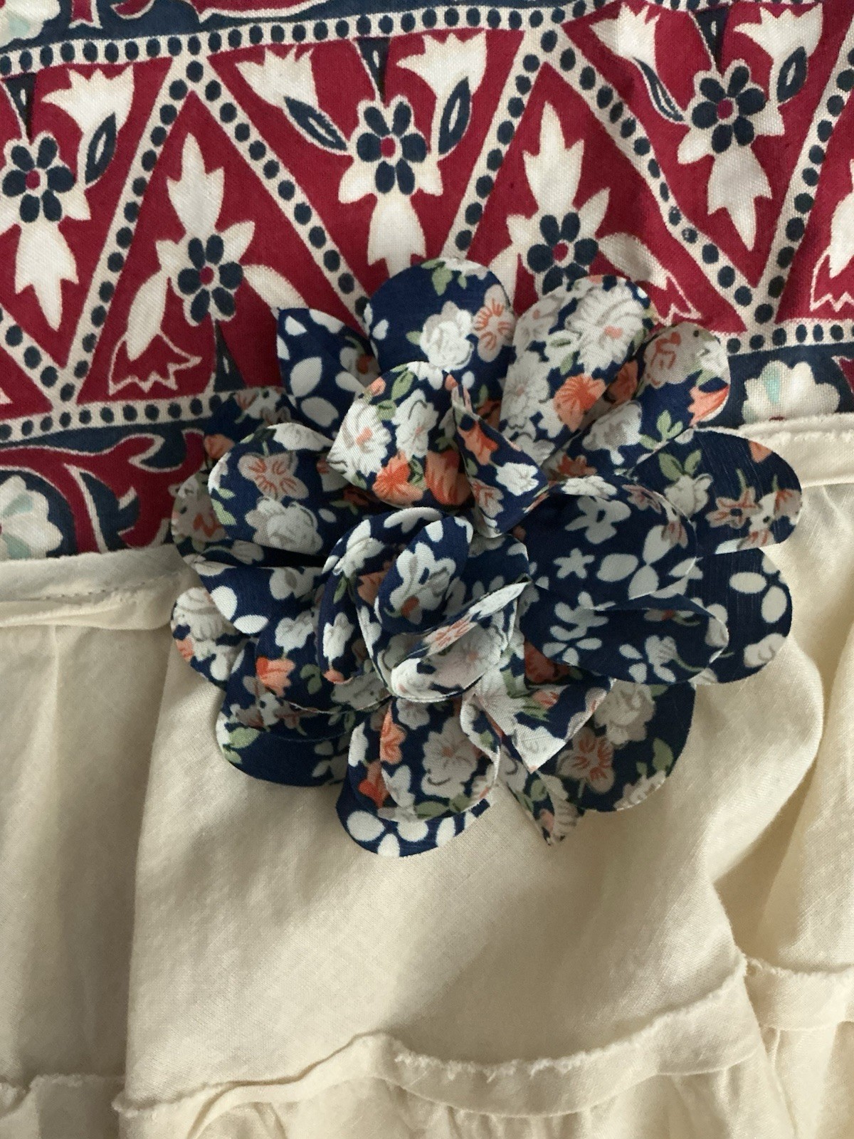 Unbranded Boutique Dress M Patchwork Ruffled Shift Mini Boho Cottagecore NWOT