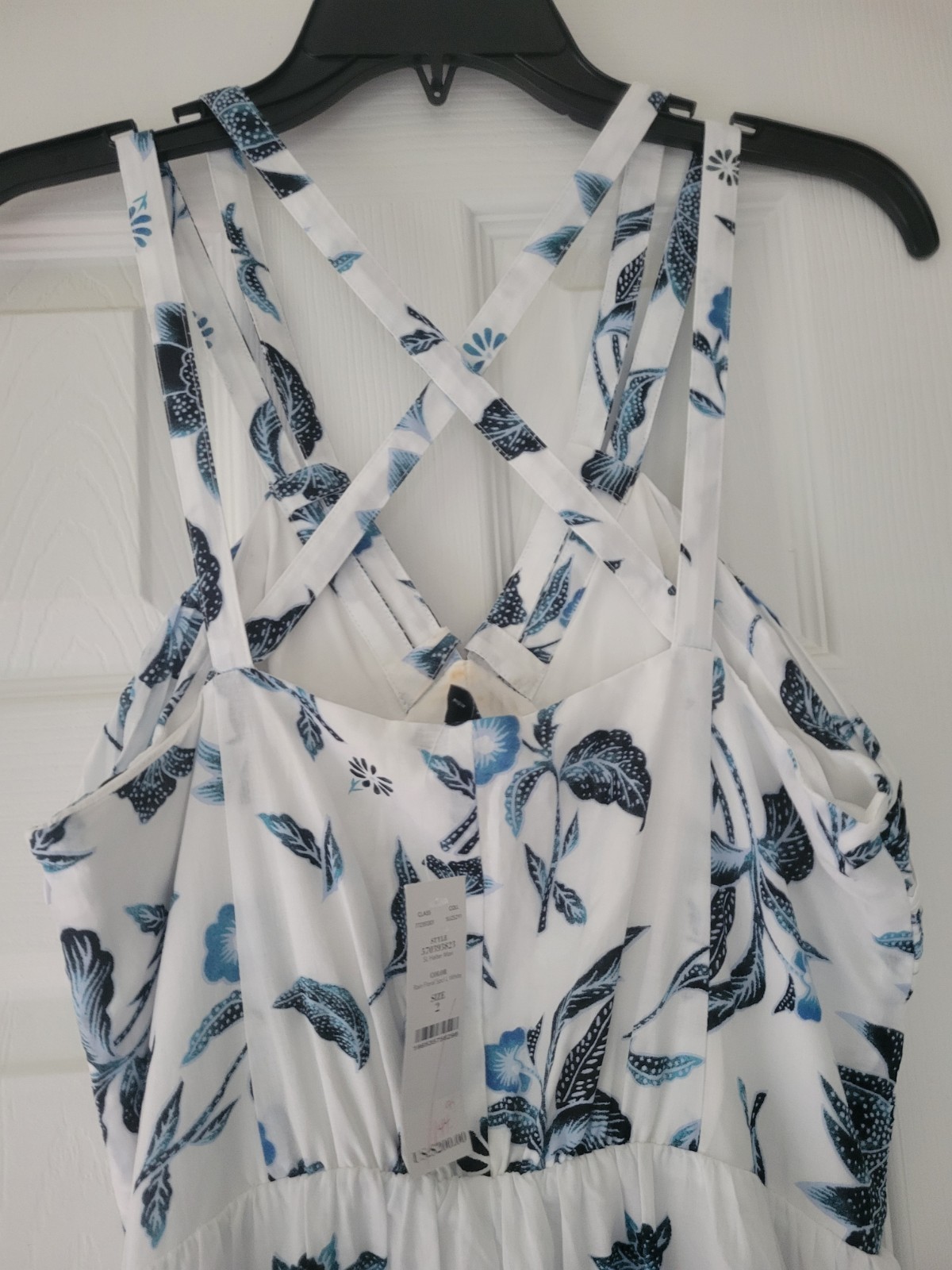 White House Black Market 100% Cotton Strappy Floral Maxi Dress NWT $200 14