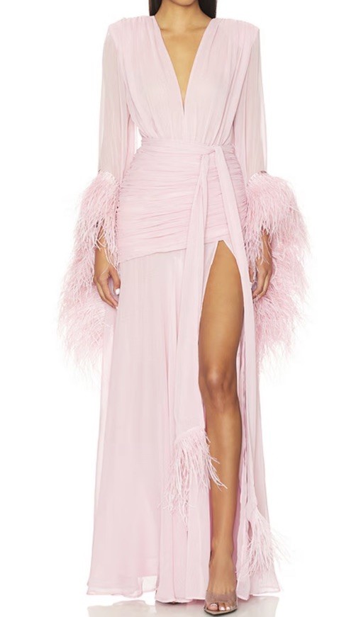 Bronx and Banco Geisha Maxi Dress in Pink Small $1100! (SEE DESCRIPTION)
