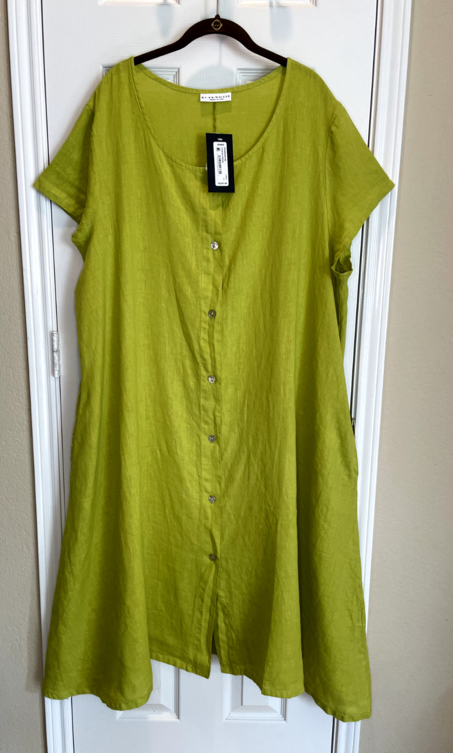 NWT ~ Bryn Walker Lightweight Linen WINSOR Dress Hi-Low Hemline ~Sz 2X