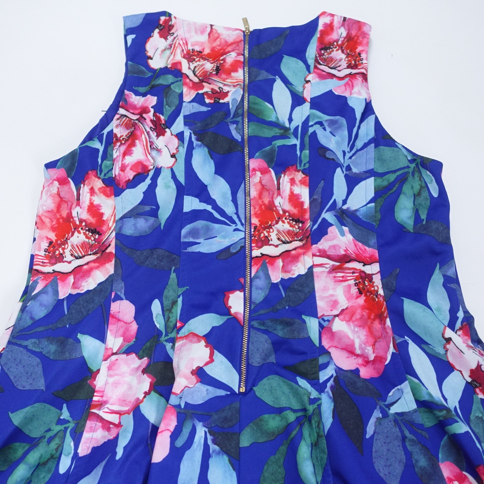 DB Established 1962 Fit & Flare Dress Womens 14 Multicolor Floral Keyhole Front