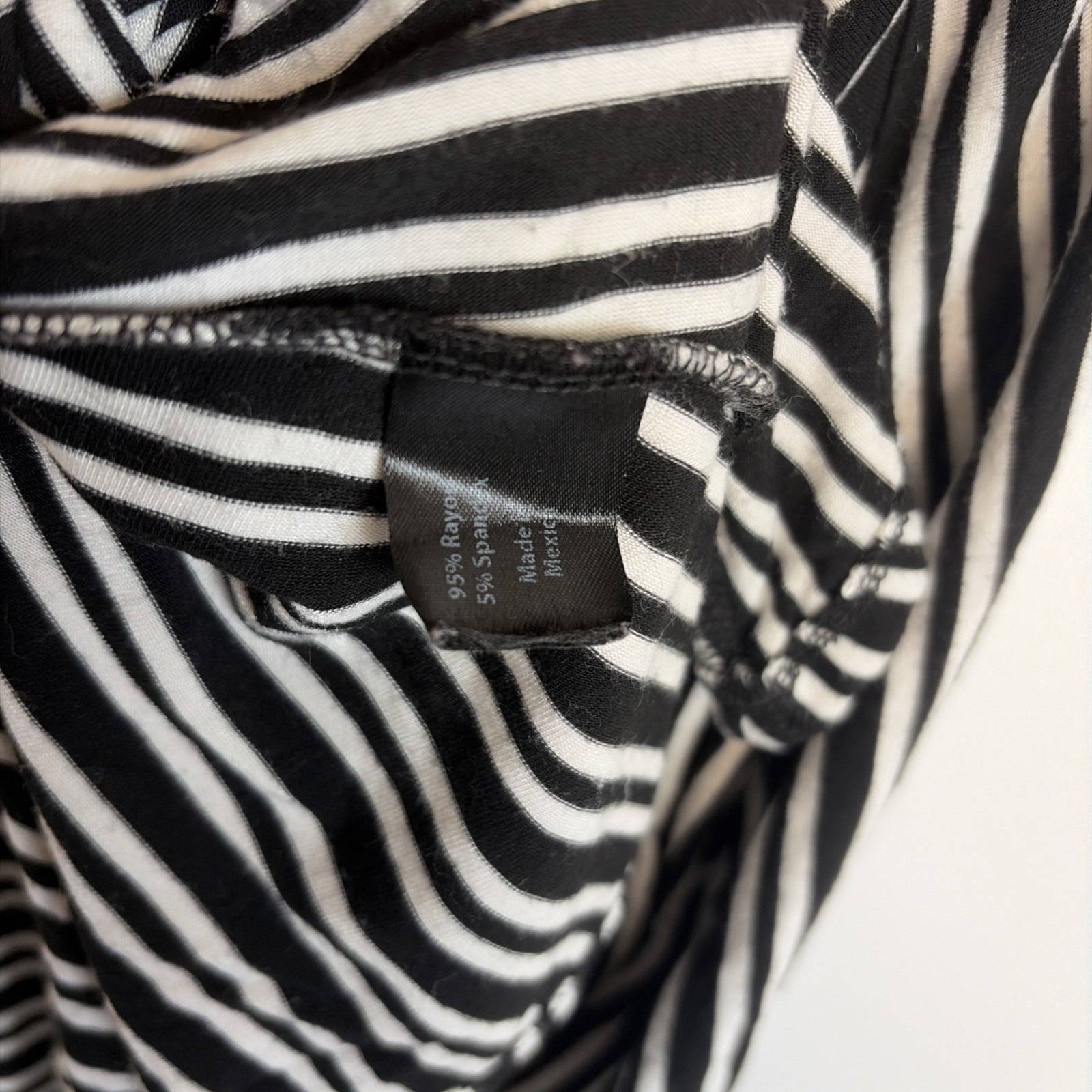 Lane Bryant Sz 26/28 Black & White Striped Stretch Tie Front Dress Classic City
