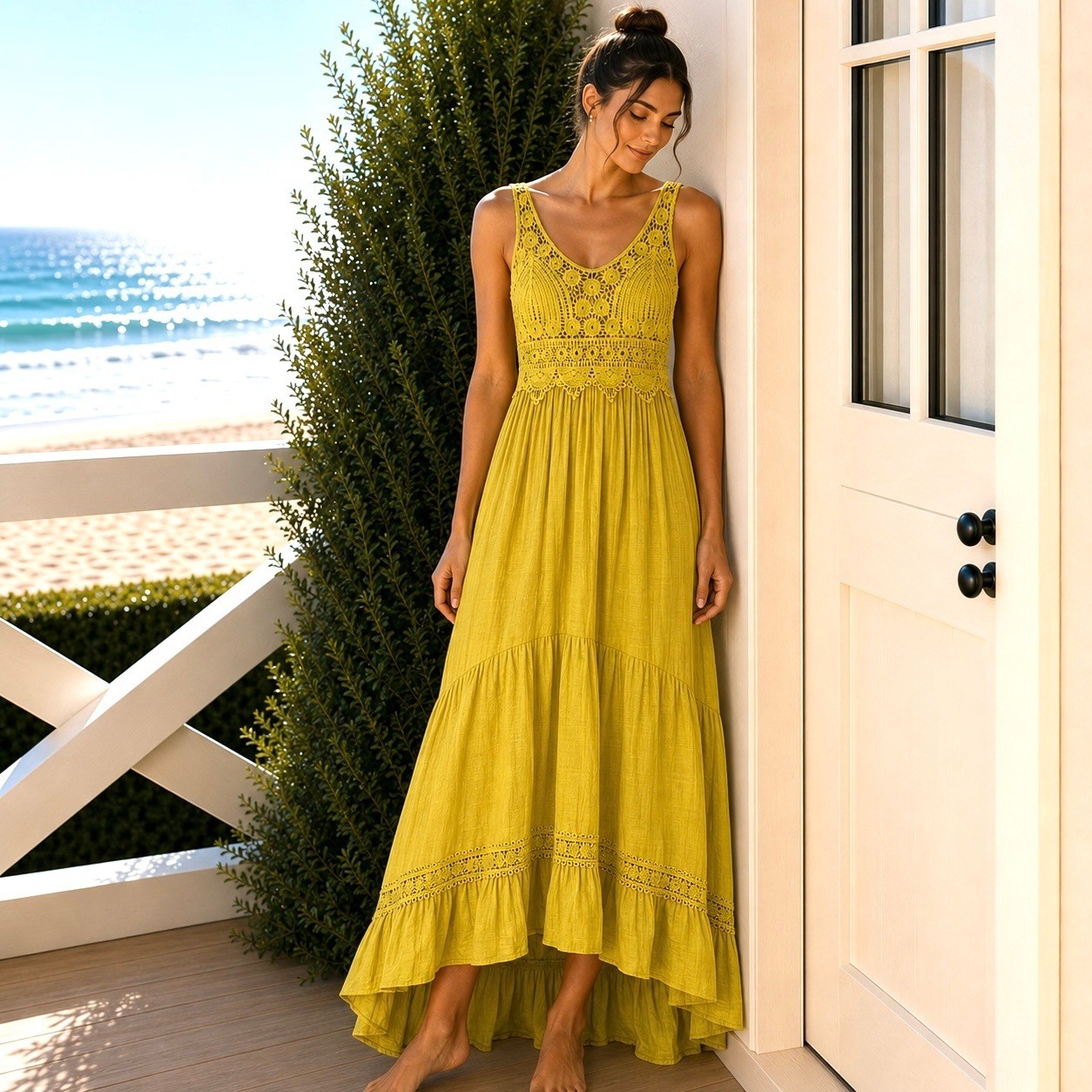 Anthropologie J Gee XL Maxi Dress Cottagecore Romantic Beach Coquette Feminine