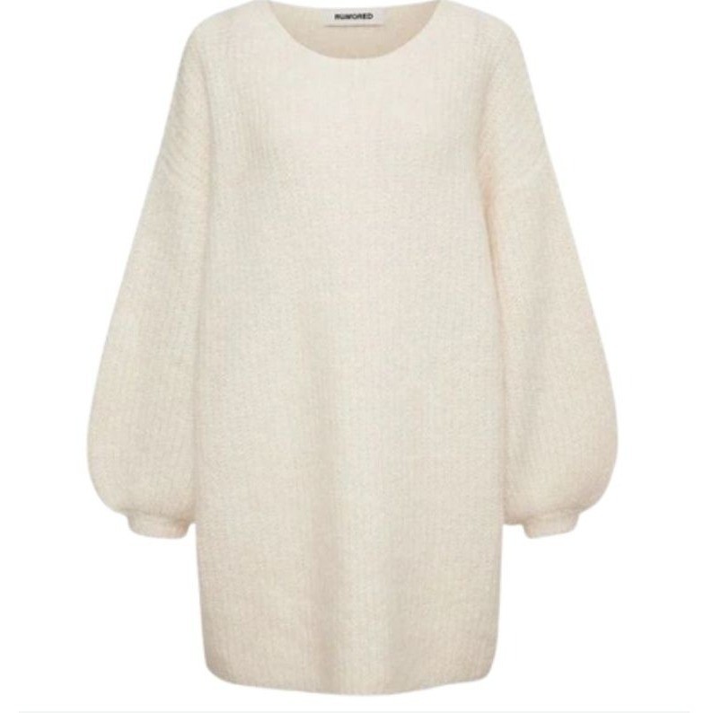 Rumored Revolve Oversized Knit XS Sweater Dress Cream Balloon Sleeve Cozy