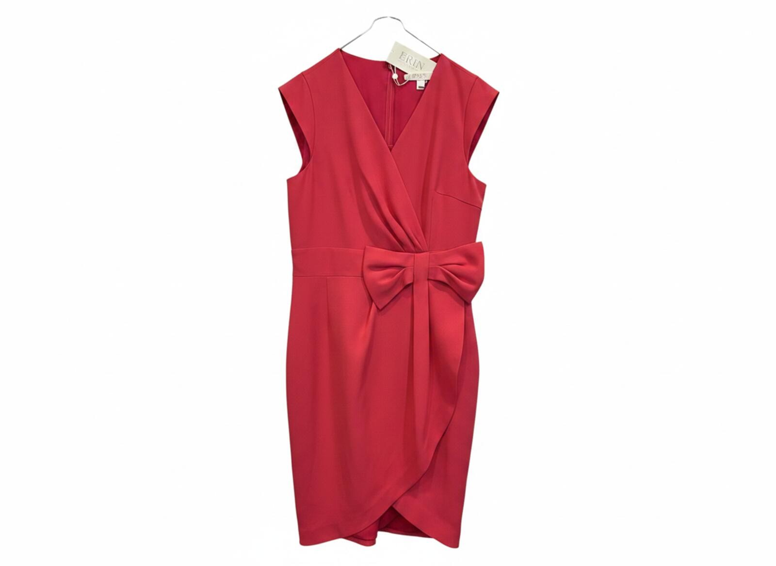 ERIN Erin Fetherston Raspberry Red Wrap Dress w/ Bow (NWT)
