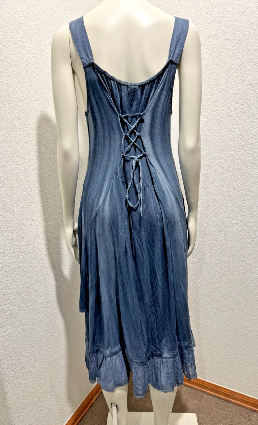 SACRED THREADS Embroidered Lace Tie Back Midi Dress w Jacket & Scarf Boho S/M