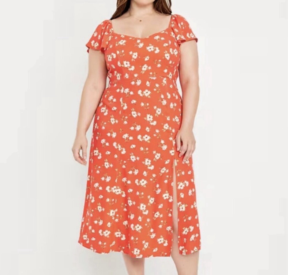 Old Navy XL dogwood floral midi dress with flutter sleeves – new