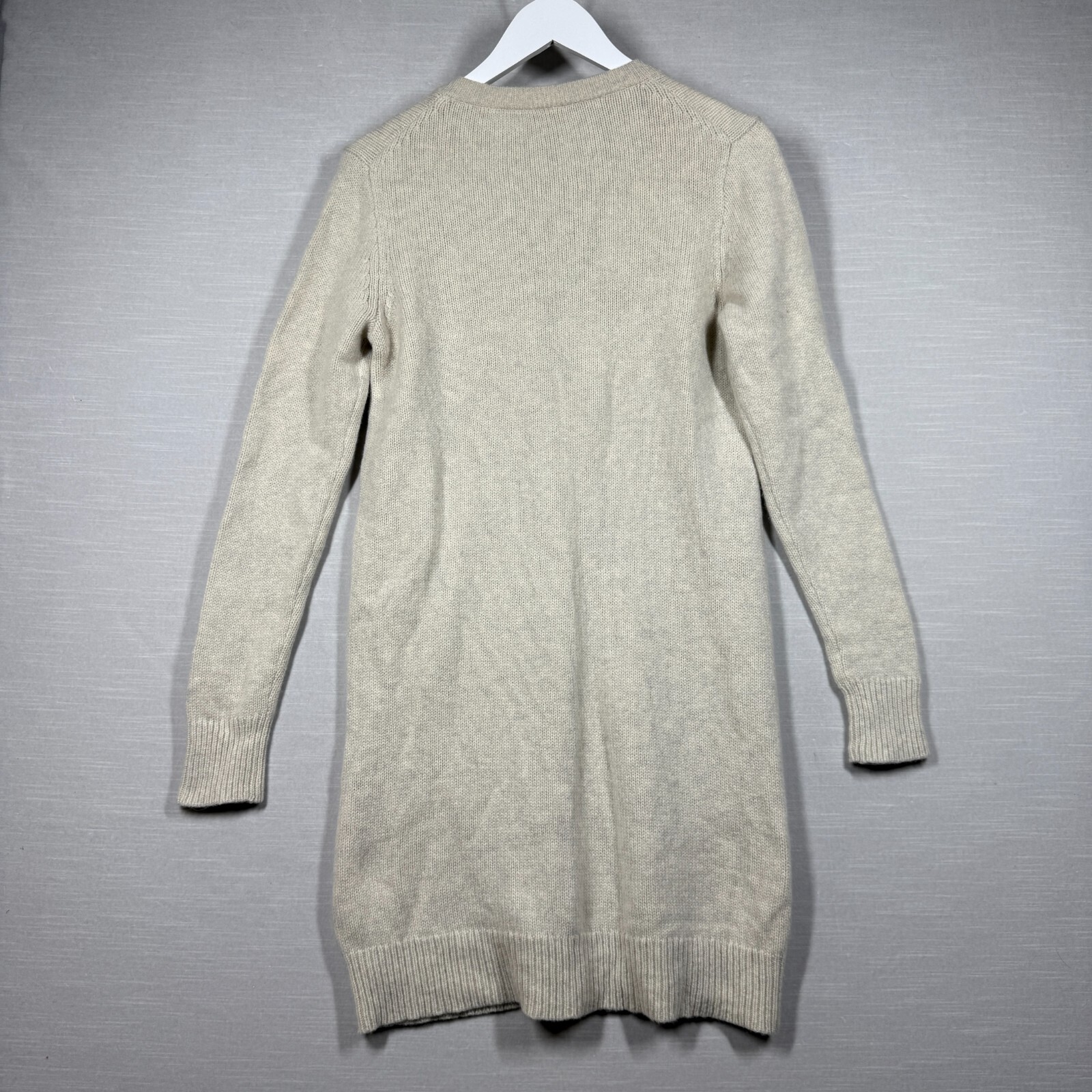 Madewell Dress Womens Medium Beige Sweater Midi Merino Wool Cozy Warm Lace Up